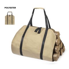 Vedsekk av kraftig polyester med bærehåndtak