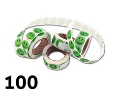 100 stk. Grønne glade smiley-klistermerker 2 cm