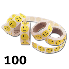 Nøytral gule smiley klistremerker - 100 stykken