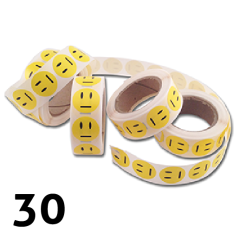 Nøytral gule smiley klistremerker - 30 stykken