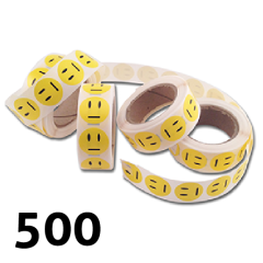Nøytral gule smiley klistremerker - 500 stykken