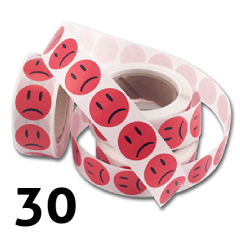 Sur smiley klistremerker - 30 stykken