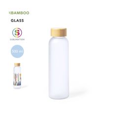 Sublimasjonsglassflaske med bambuslokk 500 ml