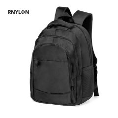 Gjenbrukt nylon ryggsekk med laptop-rom og utvendige nettlommer