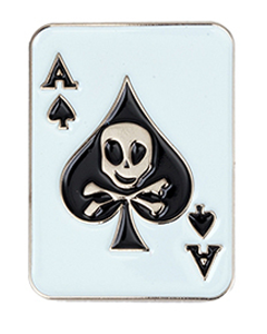 Spar es kort med dødningehode pin