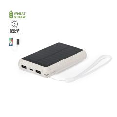 Powerbank av hvetehalm med solcellelading 5000 mAh