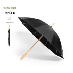 Stormsikker RPET paraply med bambushåndtak