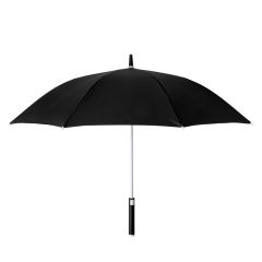 RPET paraply med matchende rett skaft og automatisk åpning Svart