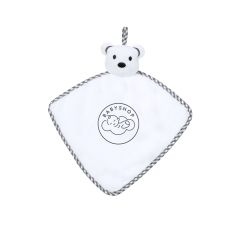 Baby koseteppe av polyester med teddybjørnhode
