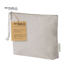 Enkel naturfarget toalettmappe i resirkulert bomull