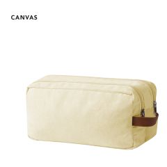 Toalettveske i kraftig kanvas med to lommer