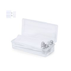 Hvile sett med ørepropper og nesestrips til reisen