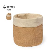 Rund jute- og bomull brødkurv