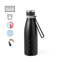 Termoflaske med diamantmønster og silikonstropp 550 ml