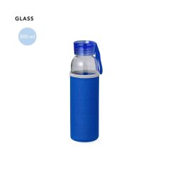 Glasflaske med sleeve og silikonstropp 500 ml
