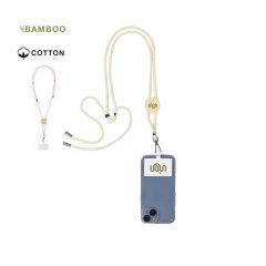 Nøkkelbånd bomull/bambus halsrem for mobiltelefon