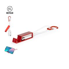 Ladekabel med karabinkrok og mobilholder av resirkulert aluminium