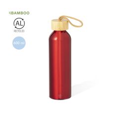 Drikkeflaske i resirkulert aluminium med bambuslokk 600 ml