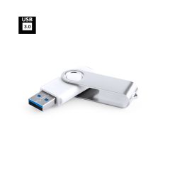USB-minnepinne hvit og sølv med mulighet for logo - 16 GB USB 3.0