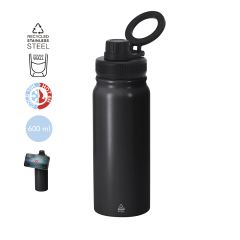 Svart termoflaske med magnetisk smarttelefonholder 600 ml