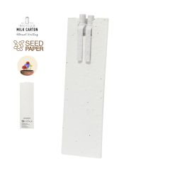 Pennsett laget av resirkulerte melkekartonger med blomsterfrøemballasje