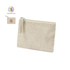 Polyester lommebok i naturfarge egnet for sublimering