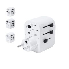 Reiseadapterplugg med USB- og Type C-innganger