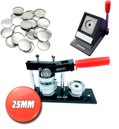 Buttonsmaskinpakke MULTI stor pakke 25 mm