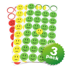 Pakke med 2 cm Smiley-magneter – 3 ark i hver pakke