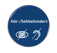 Button for svekket syn og hørsel (TYSK)