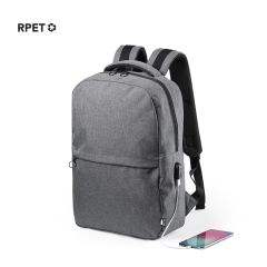 RPET ryggsekk med utvendig USB-kontakt for lading