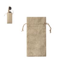 Polyester solbrillepose i naturlook med snørelukking