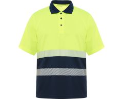 Polyester poloskjorte med refleks og korte ermer