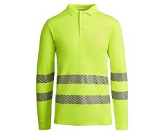 Polyester poloskjorte med refleks og lange ermer