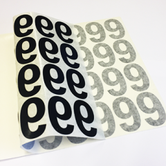 Klistremerkeark med svart nummer 9