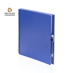 Notatbok laget av resirkulert pappomslag, inkl. penn, A4