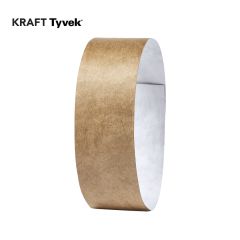 Kraft Tyvek armbånd med trykk, naturlig farge