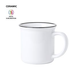 Keramikkkrus med farget ring med logotrykk