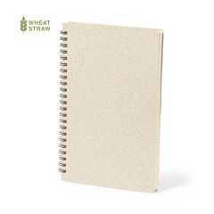 Liten notatbok av hvetehalm og spiralrygg
