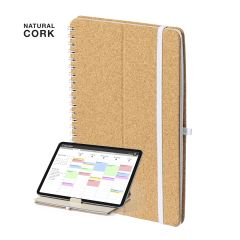 Notatbok av kork og hvetehalm med tablet holder, A5