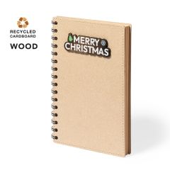 Notatbok laget av resirkulert papp med "Merry Christmas"-skilt, A5