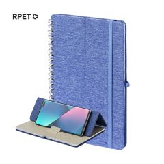 Notatbok laget av RPET-materiale med mobil- og tablet holder, A5