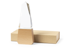 Monument glassplakett med trebunn