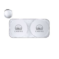 Sølvfargede polyester solskjermer, sammenleggbare og med veske