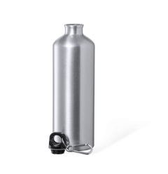 Vannflaske i rustfritt stål med karabinkrok, 1L