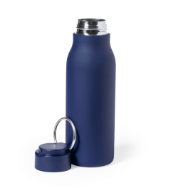 Vannflaske i rustfritt stål med sammenleggbar metallring, 600 ml