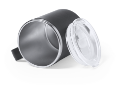 Termokrus med håndtak og lokk, med mulighet for logo