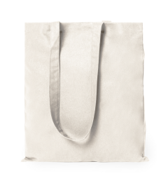 Bomullspose med langt forsterket håndtak i naturlig farge