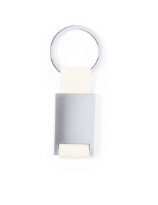 Nøkkelring i bomull og metall med mulighet for gravering