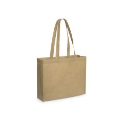 Non-woven bag i naturfarge med solid base og langt håndtak